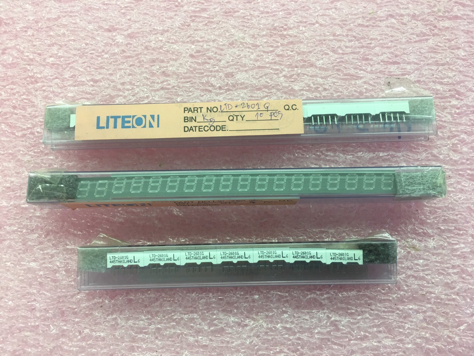 (26 PIECE LOT) LTD-2601G, LITEON, LED 7-SEG 2DIGIT GRN 0.28" CA RoHS