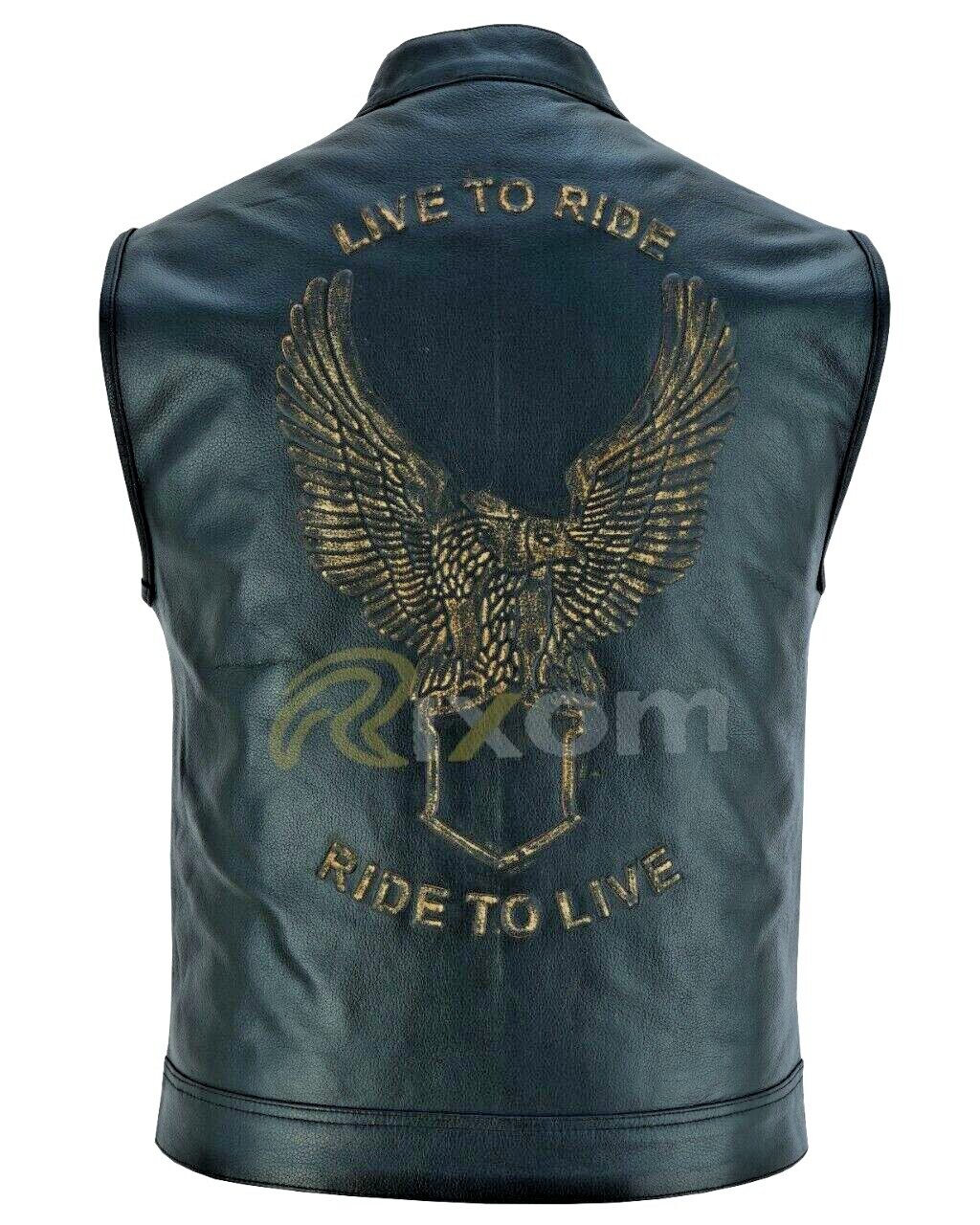 Eagle Embossed Vest Sons of Anarchy Bikers Leather Club Waistcoat Men Cut