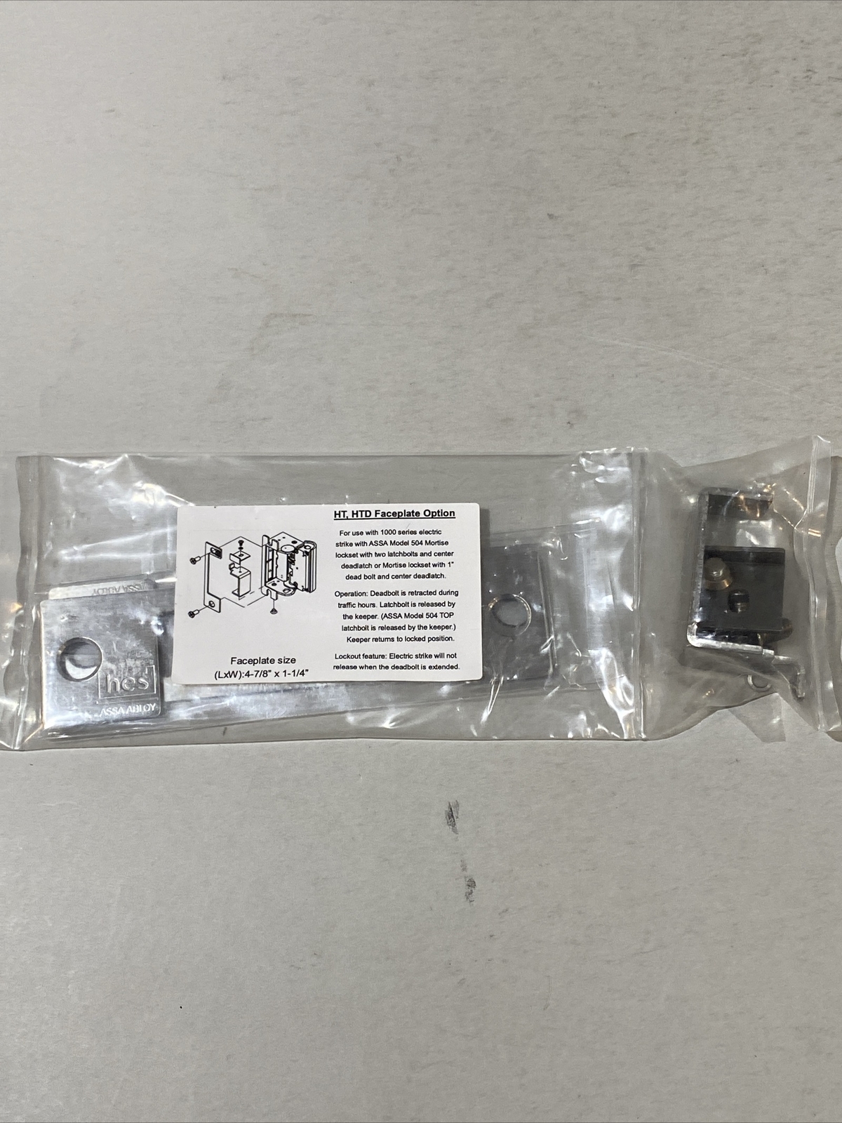 HES - Assa Abloy - HT / HTD Faceplate Option Kit For Use w/1000 Series Lock Sets