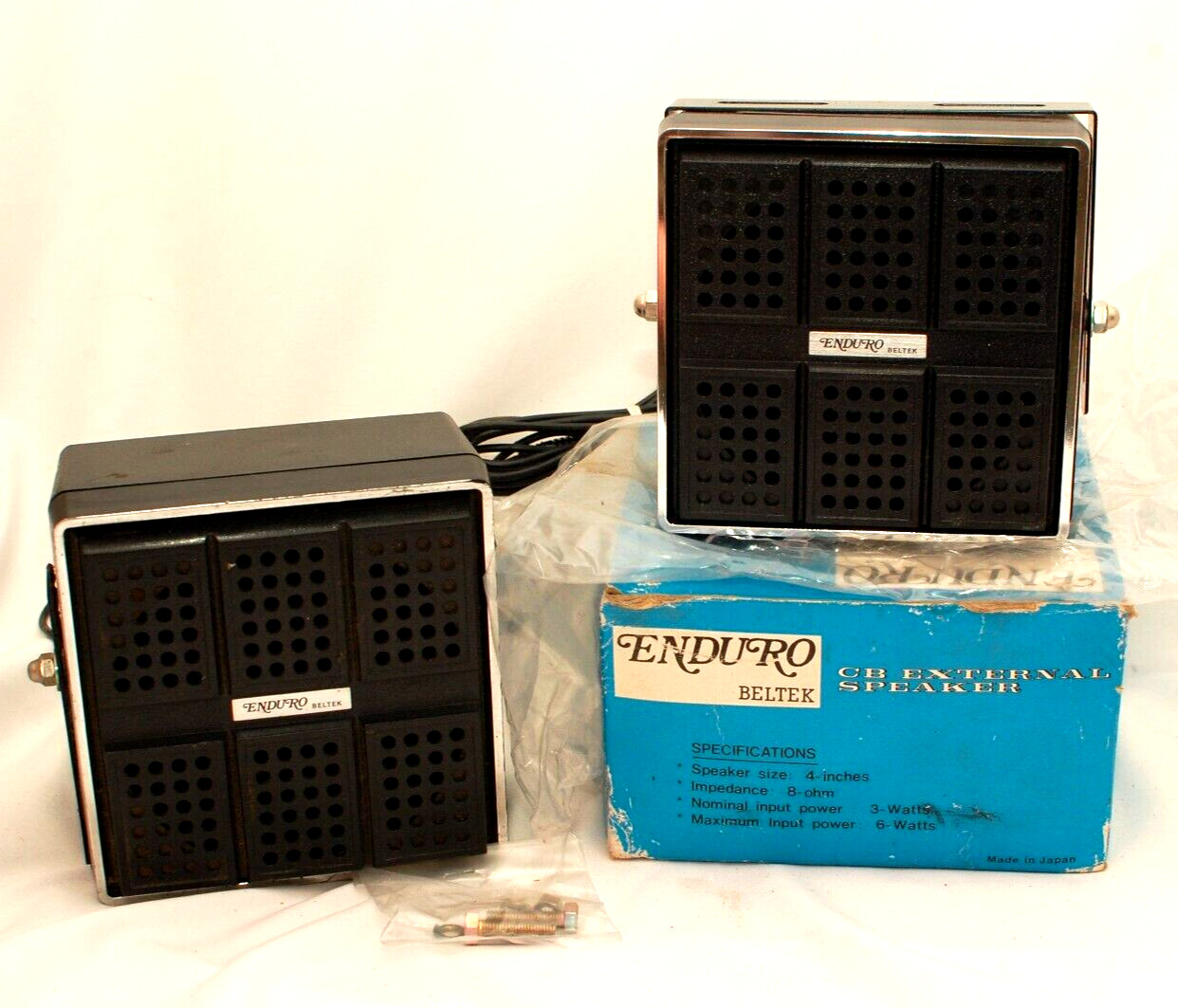 Two Vintage Beltek Enduro External Speakers For CB Radio Receiver