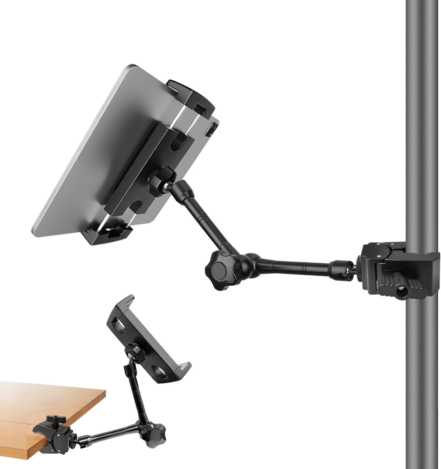 Tablet Holder for Mic Stand, Adjustable Ipad Mic Stand Mount, Tablet
