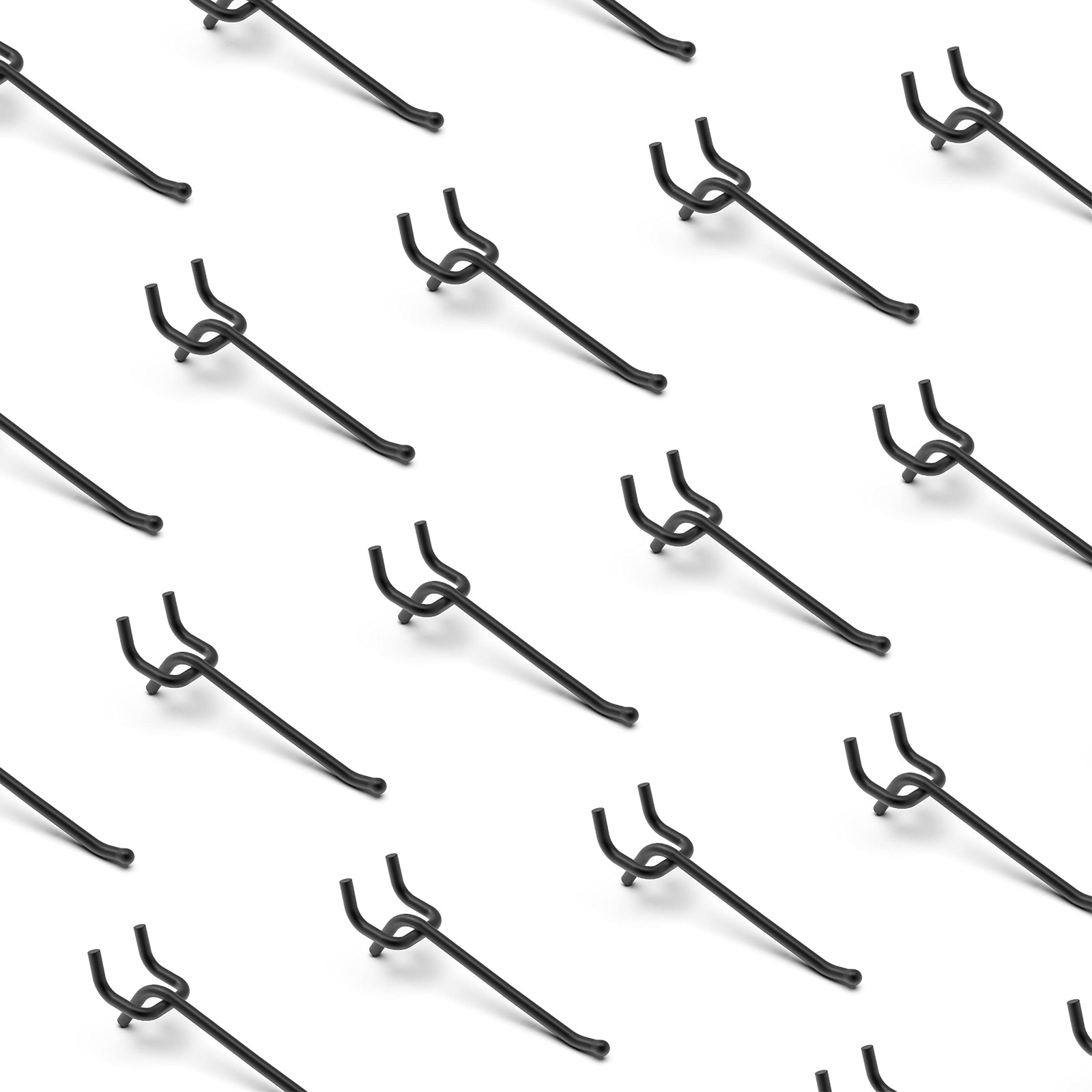 25 Pack 4 Inch Black Pegboard L Hooks for 1/4 Inch Pegboard