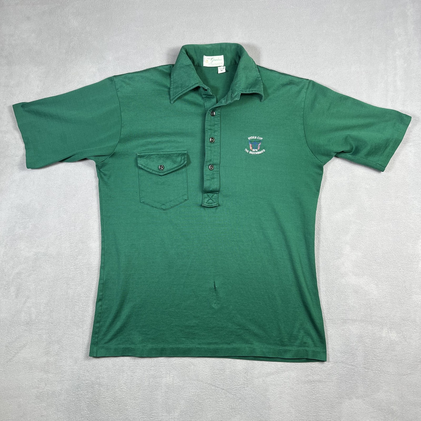 Vintage Ryder Cup Shirt Mens Medium The Greenbrier Golf 1979 Embroidered 70s