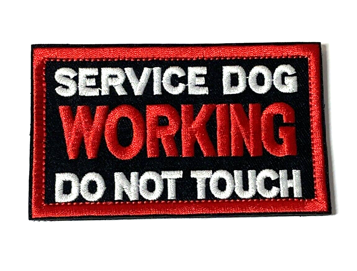 Service Dog Working Do Not Touch Patch, Embroidered Hook & Loop Tactical Patch