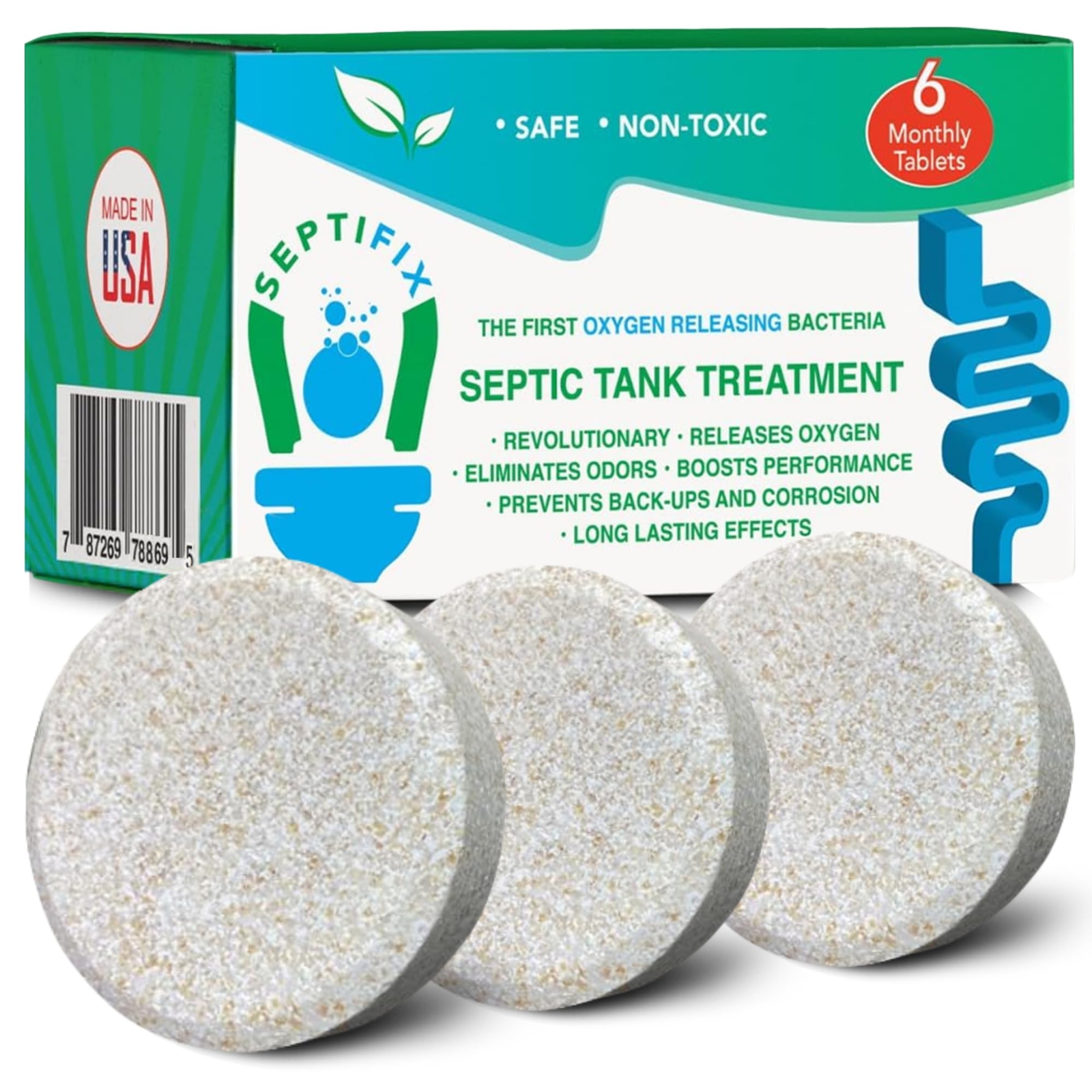 Septic Tank Treatment Tabs - Live Aerobic Bacteria Tablets For Your Septic Tank