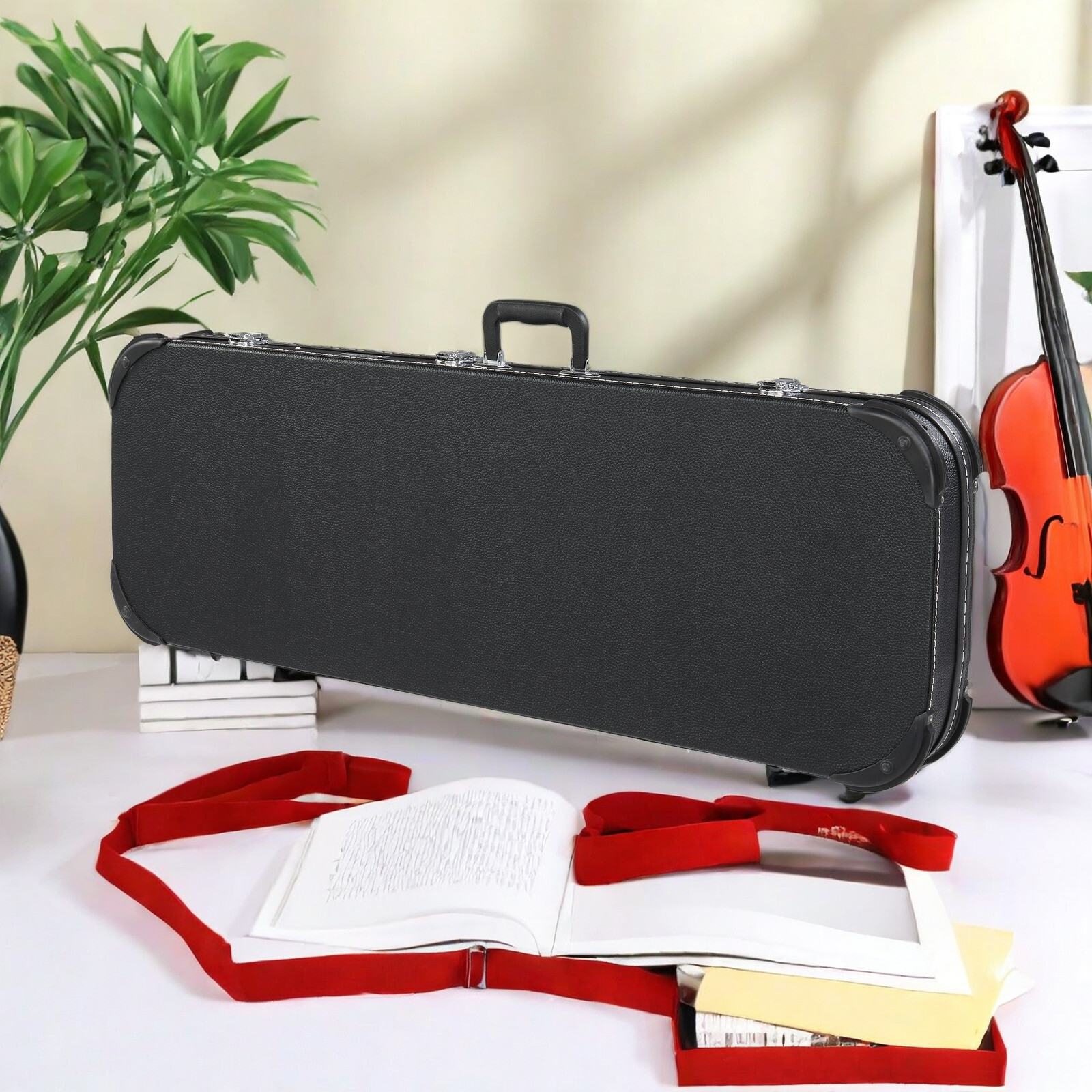 ST Electric Guitar Hardshell Case - Black & SG/TL/Model 170/Flame-Shaped Models