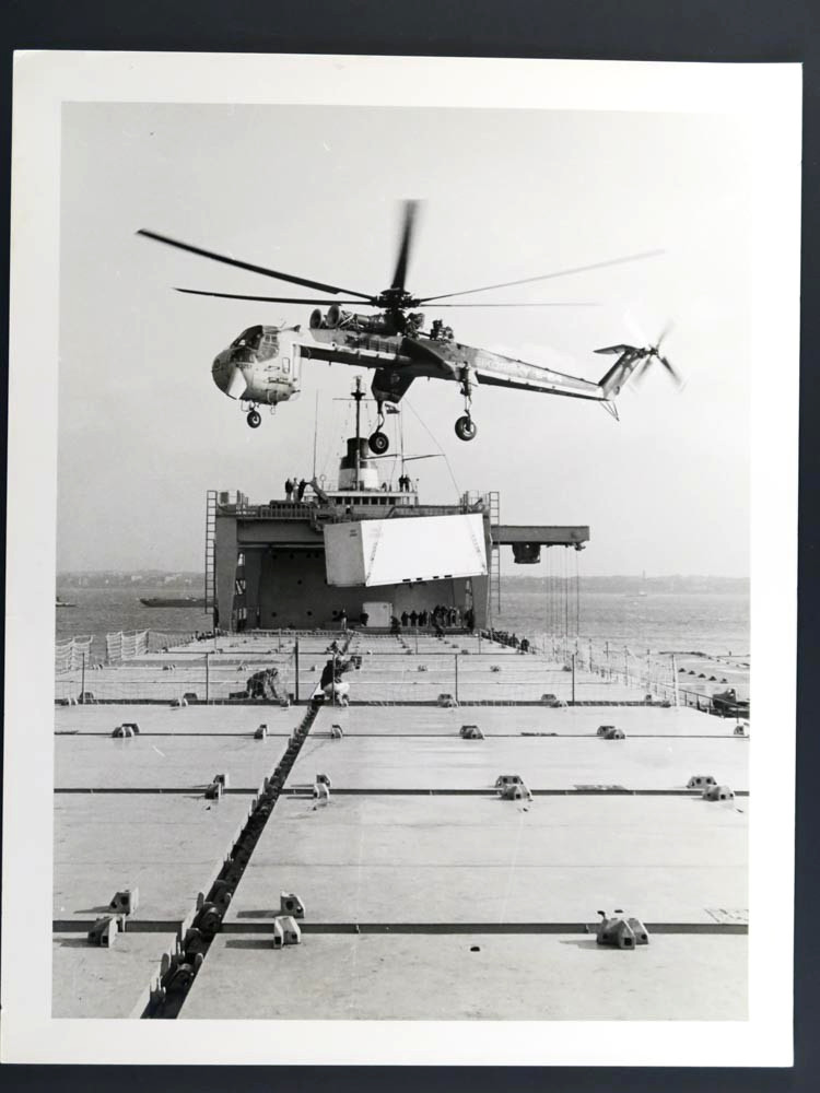 VINTAGE AIRCRAFT AIRPLANE AVIATION PHOTO - SIKORSKY SKYCRANE + PRESS RELEASE