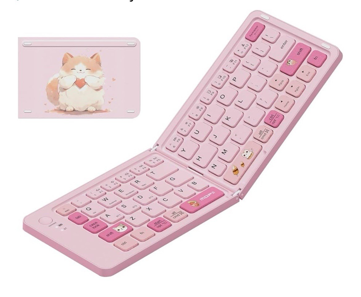 Ubxxziy Foldable Bluetooth Keyboard With UV Printing Technology Rechargeable