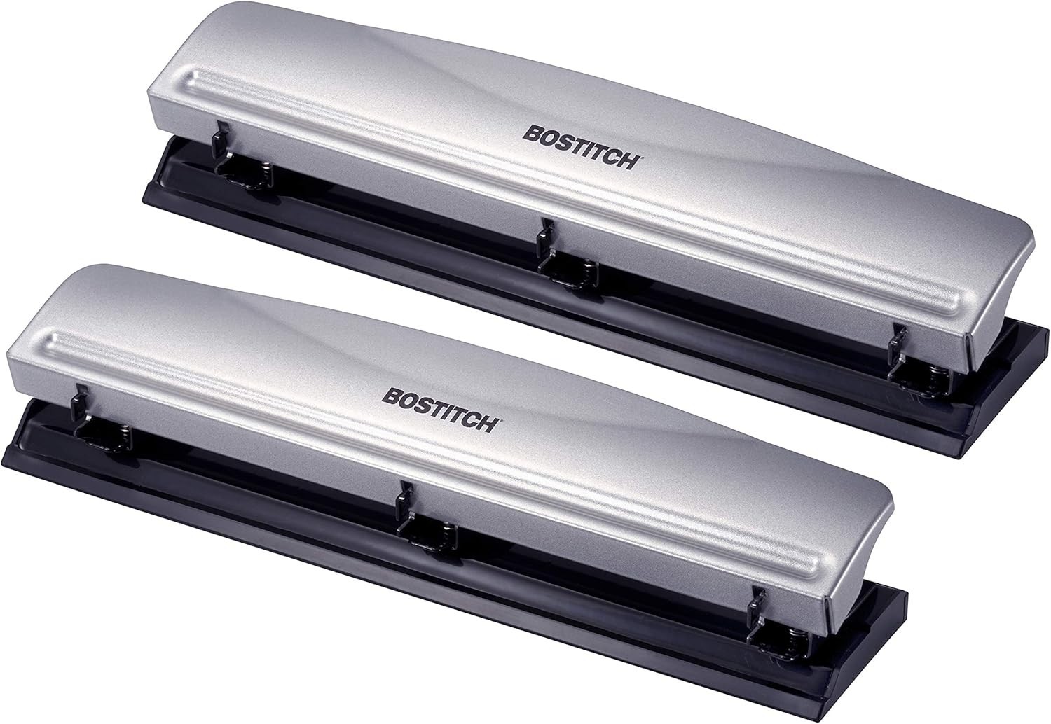 Paper Puncher 3 Three Hole Punch Heavy Duty All-Metal Office Tools - Silver