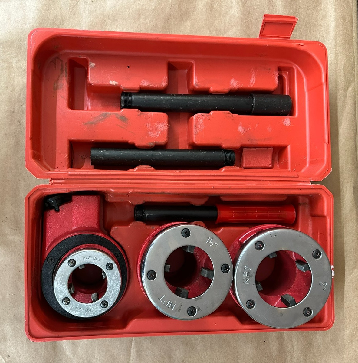 Ratchet Pipe Threader Kit Ratcheting Pipe Threading Tool Set