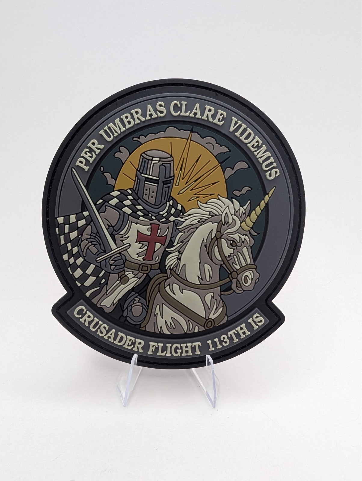 Air Force Crusader Flight 113th IS PVC Morale Patch Hook & Loop
