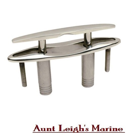 Seachoice Stainless Steel 6" Pull Up Recessed Deck Dock Cleat with Studs 30051