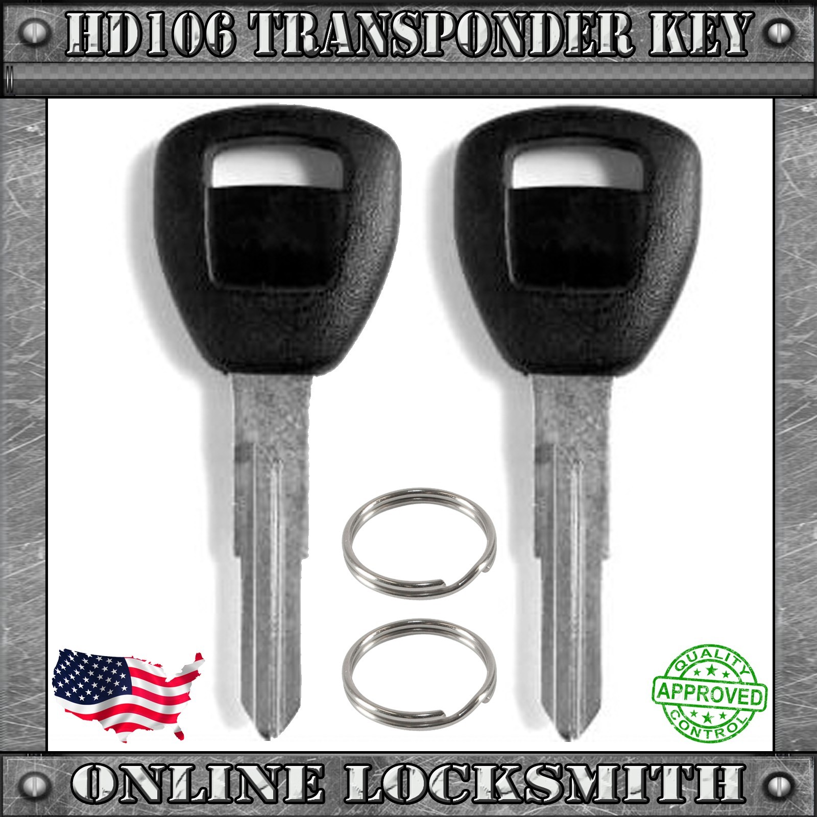 New Pair of Transponder Keys For Honda & Acura Vehicles HD106 Uncut Blade