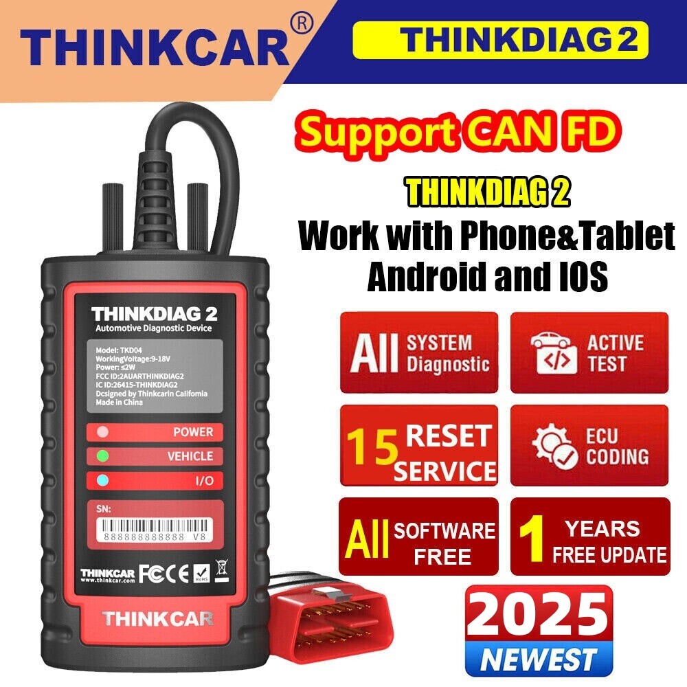 THINKCAR THINKDIAG2 OBD2 Scanner Bidirectional Car Diagnostic Tool ECU Coding US