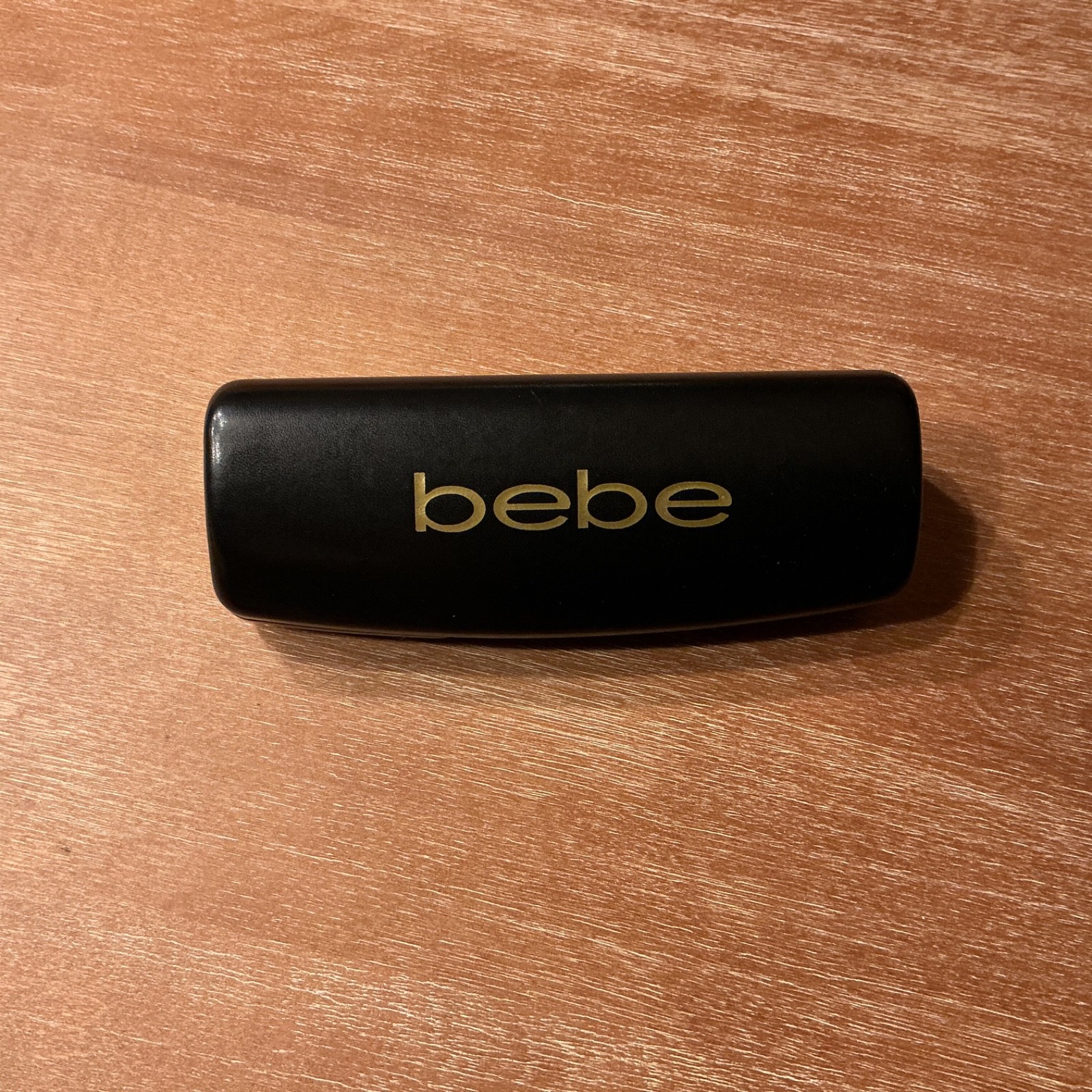 Bebe Eyeglasses Sunglasses Glasses Case Clamshell Black Gold Lettering