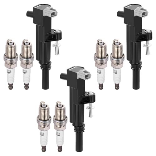 Ignition Coil UF640 & Spark Plugs 4504 Compatible with Dodge Dakota UF640+4504