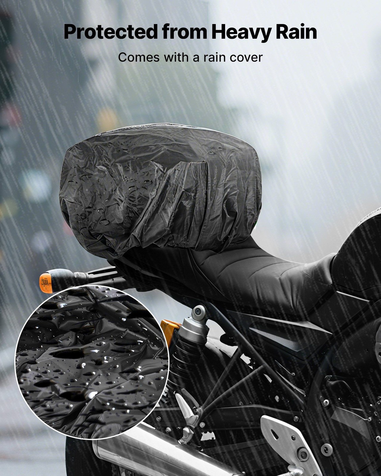 Waterproof Expandable Storage Bag 40-60L for Motorcycle Rear Seat Use