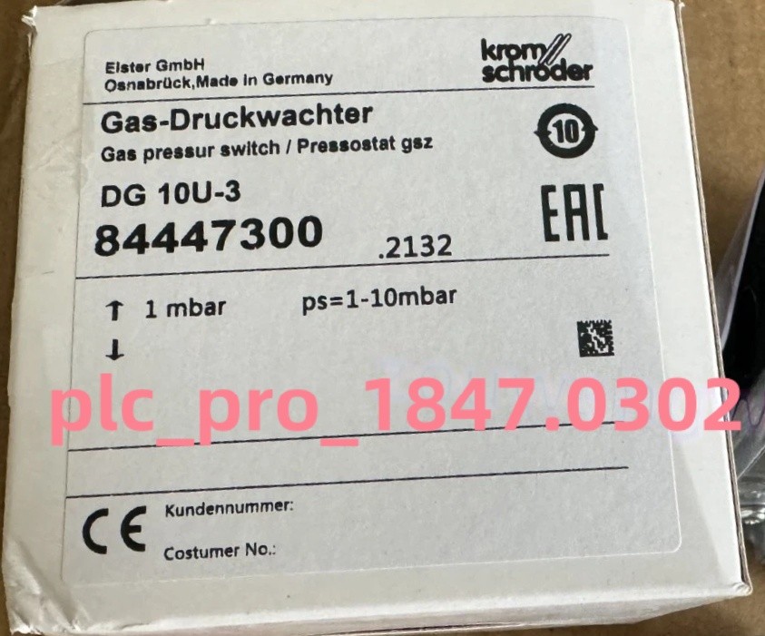 1PCS Brand New Krom Schroder Kromschroderpressure switch DG10U-3  Fast delivery