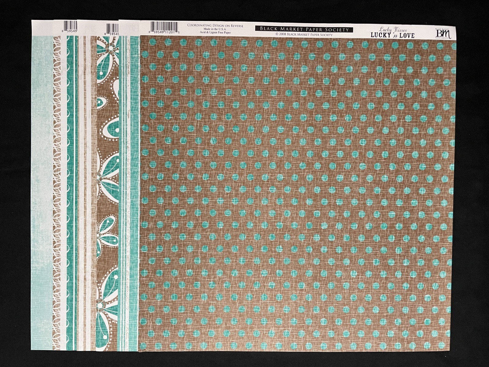 BLACK MARKET PAPER SOCIETY "LUCKY IN LOVE" TEXTURED DS PAPER