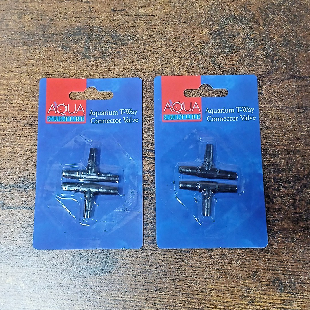 Lot of 2 NEW / SEALED Aqua Culture Aquarium T-Way Connector Valves