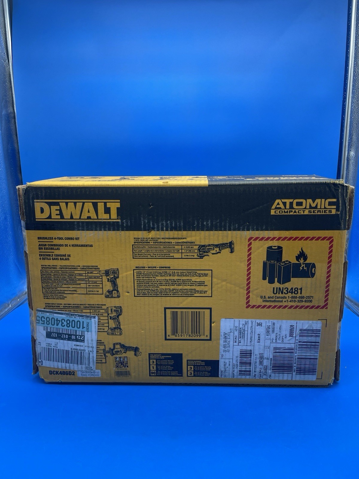 DEWALT 20V MAX Atomic 4 Tool Combo Kit - DCK486D2