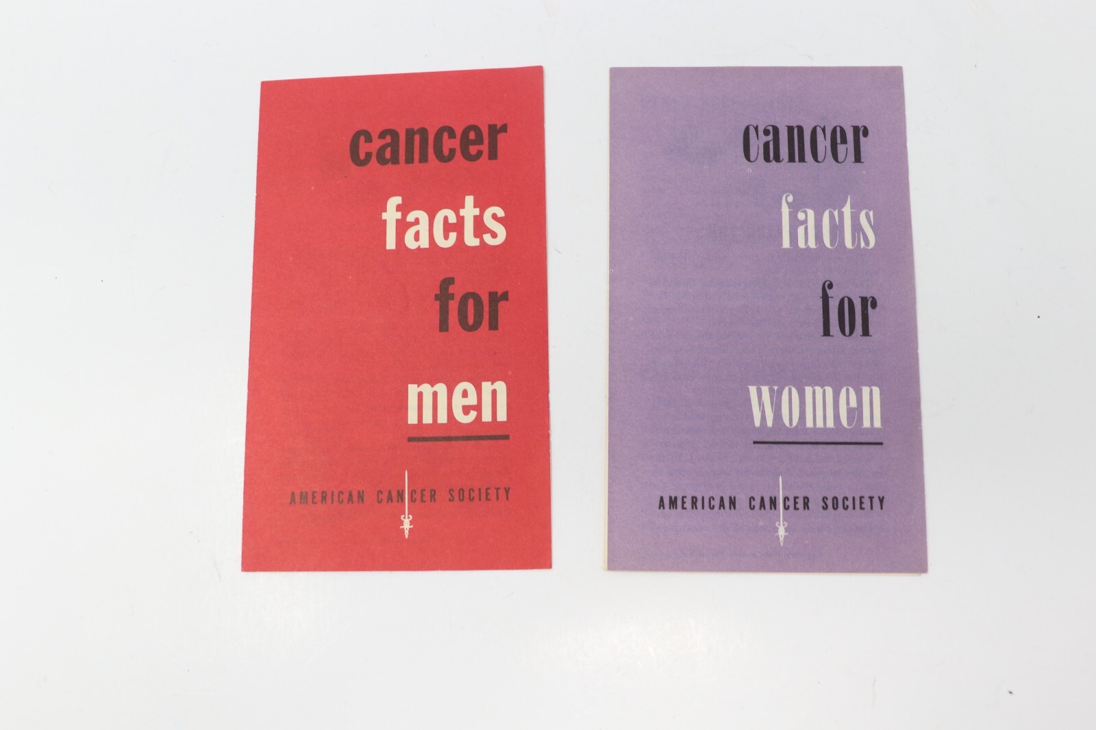 Rare 1953 American Cancer Society Cancer Facts for Men & Women Vintage Catalogs