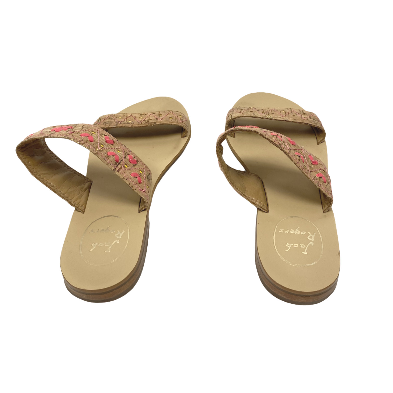 Jack Rogers Adair Slides Sandals Cork Floral Heart Women's Size 7.5