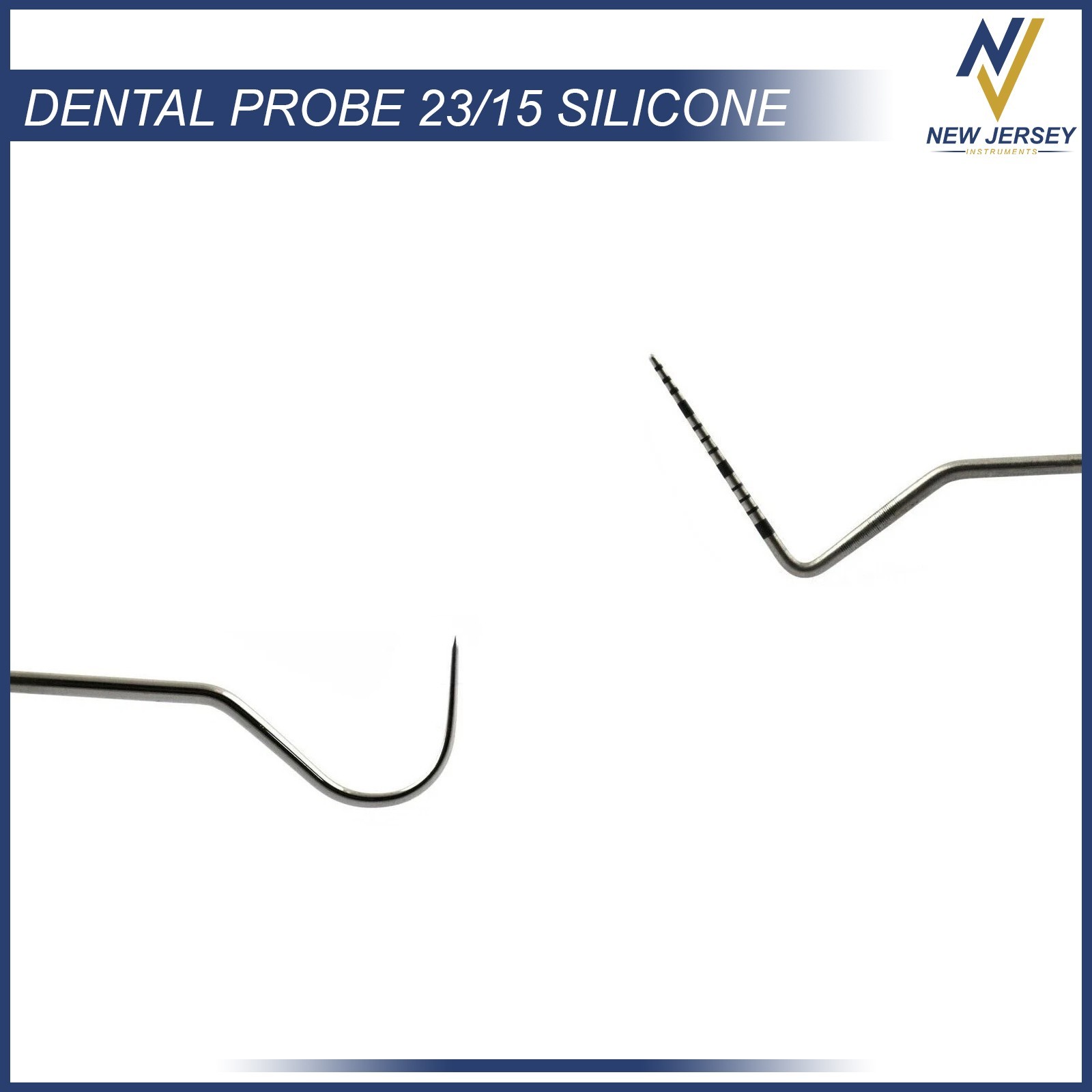 Dental Perio Explorer 23 Probe UNC 15 Color Marking Silicone Handle Double Ended
