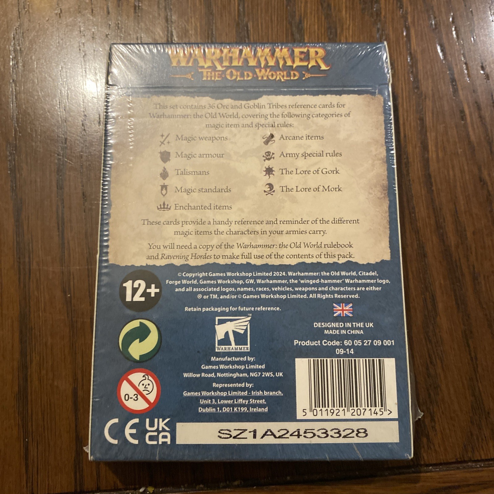 Warhammer The Old World Orc & Goblin Tribes Reference Card Pack - New Sealed