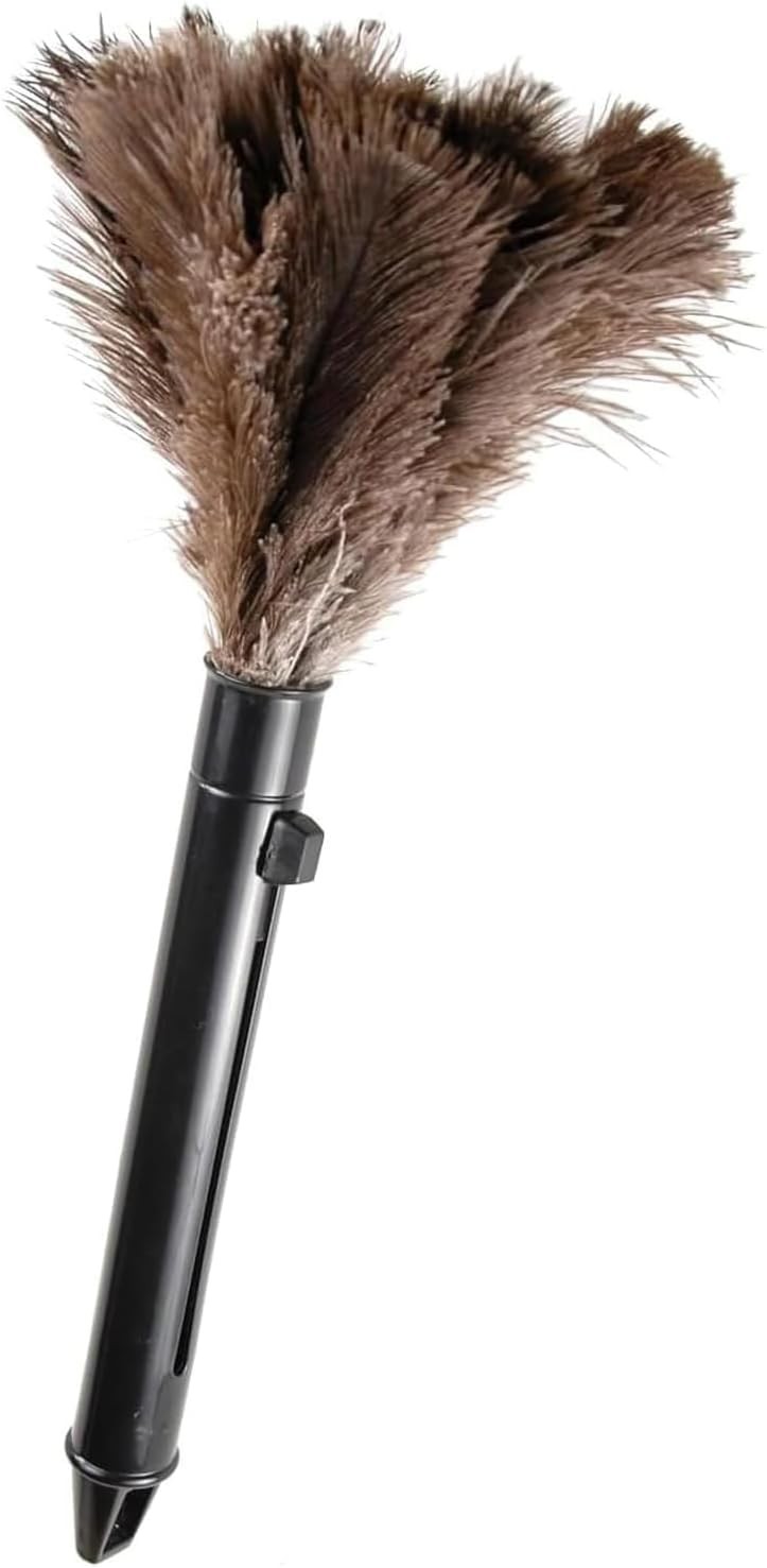 Retractable Feather Duster-Genuine Ostrich Feathers,Anti-Static,Reusable