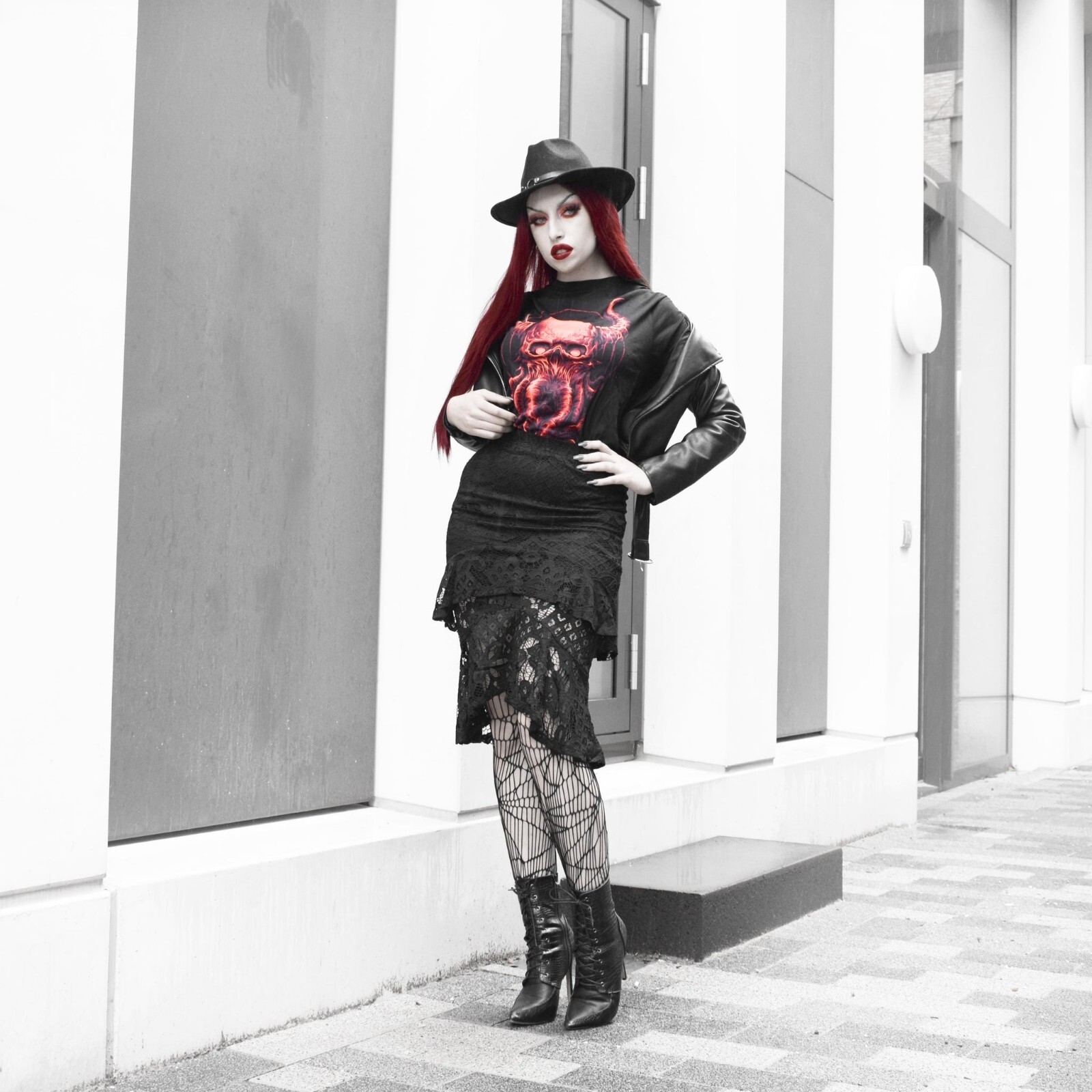Pamela Mann UK Black Cobweb Pattern Net Tights: Italian fishnet alt emo goth fun