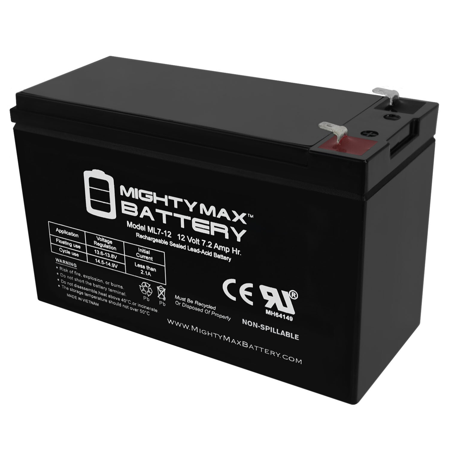 Mighty Max 12V 7Ah SLA Replacement Battery for FirstPower FP1270HR