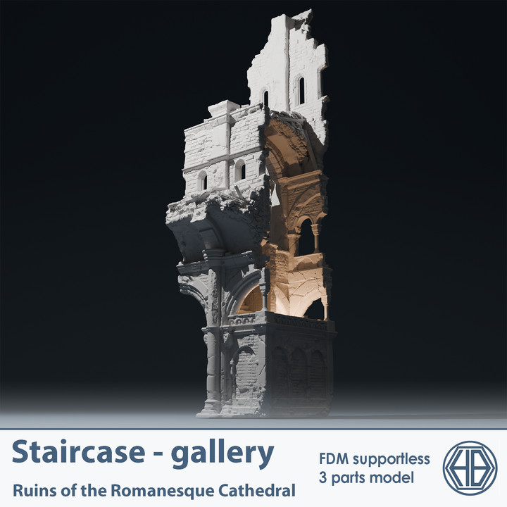 Temple Ruins Staircase | Wargame Terrain | 1 Multi-Piece | FDM printed