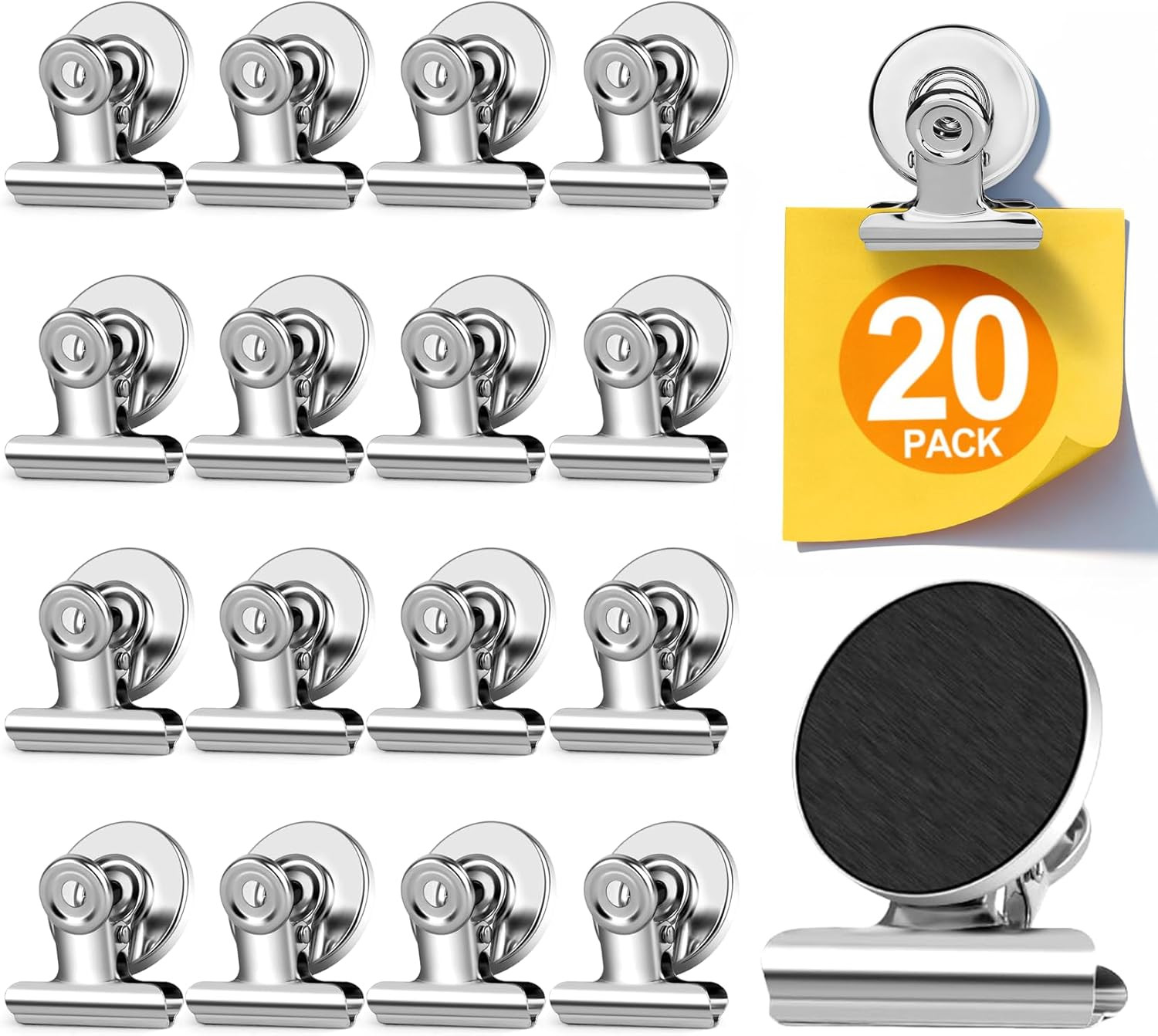 20 Pack Fridge Magnet Refrigerator Magnets, Strong Magnetic Clips, Heavy Duty Cl