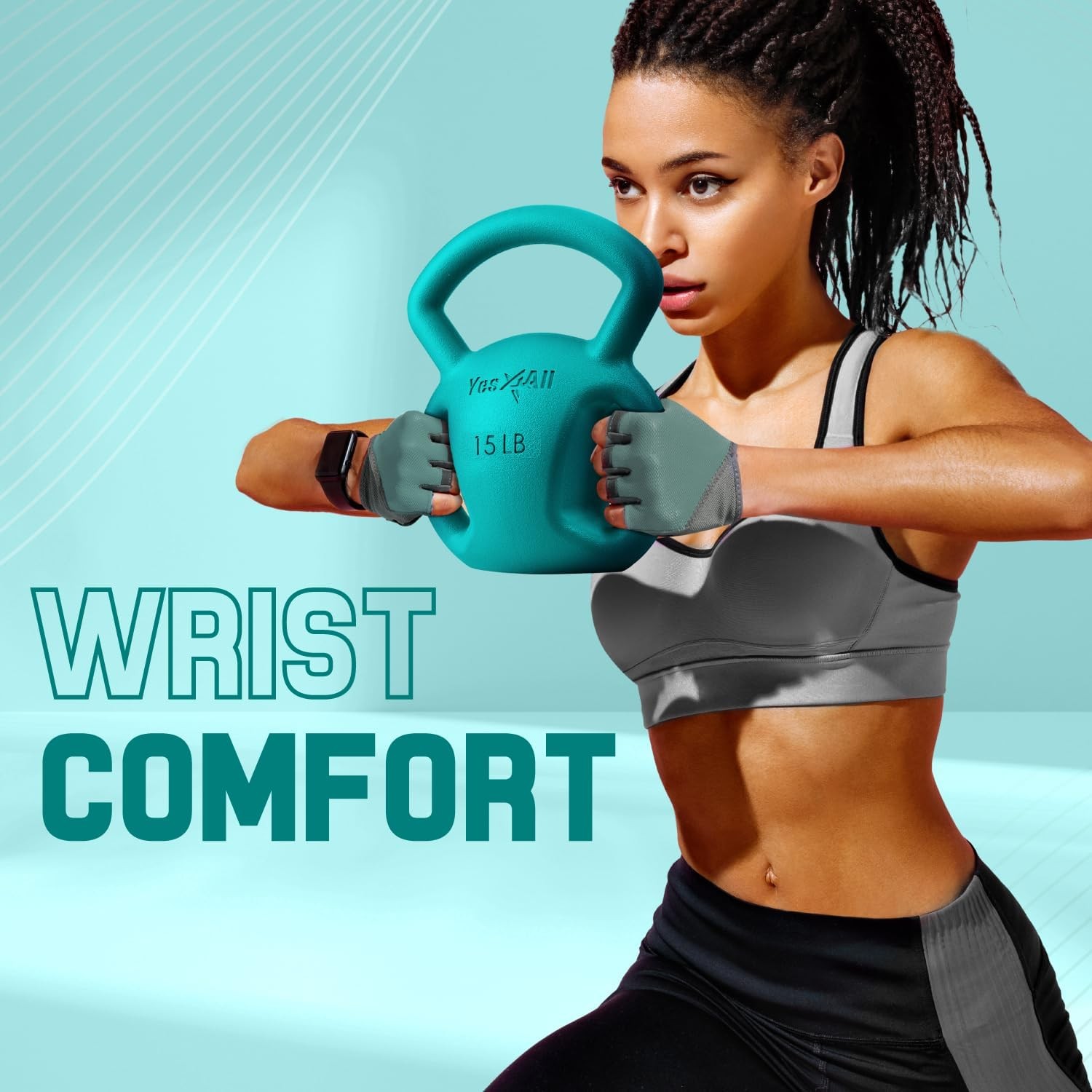Kettlebell Strength Training Kettlebells Women Wide Multi-grip Textured Handle