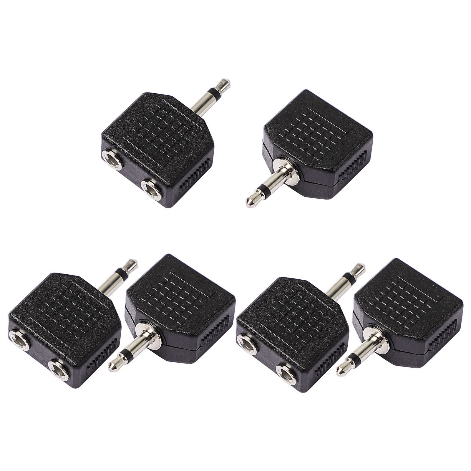 3.5mm Male Connector to 2 x 3.5mm Female Headphone Mono Audio Splitters 6 Pcs