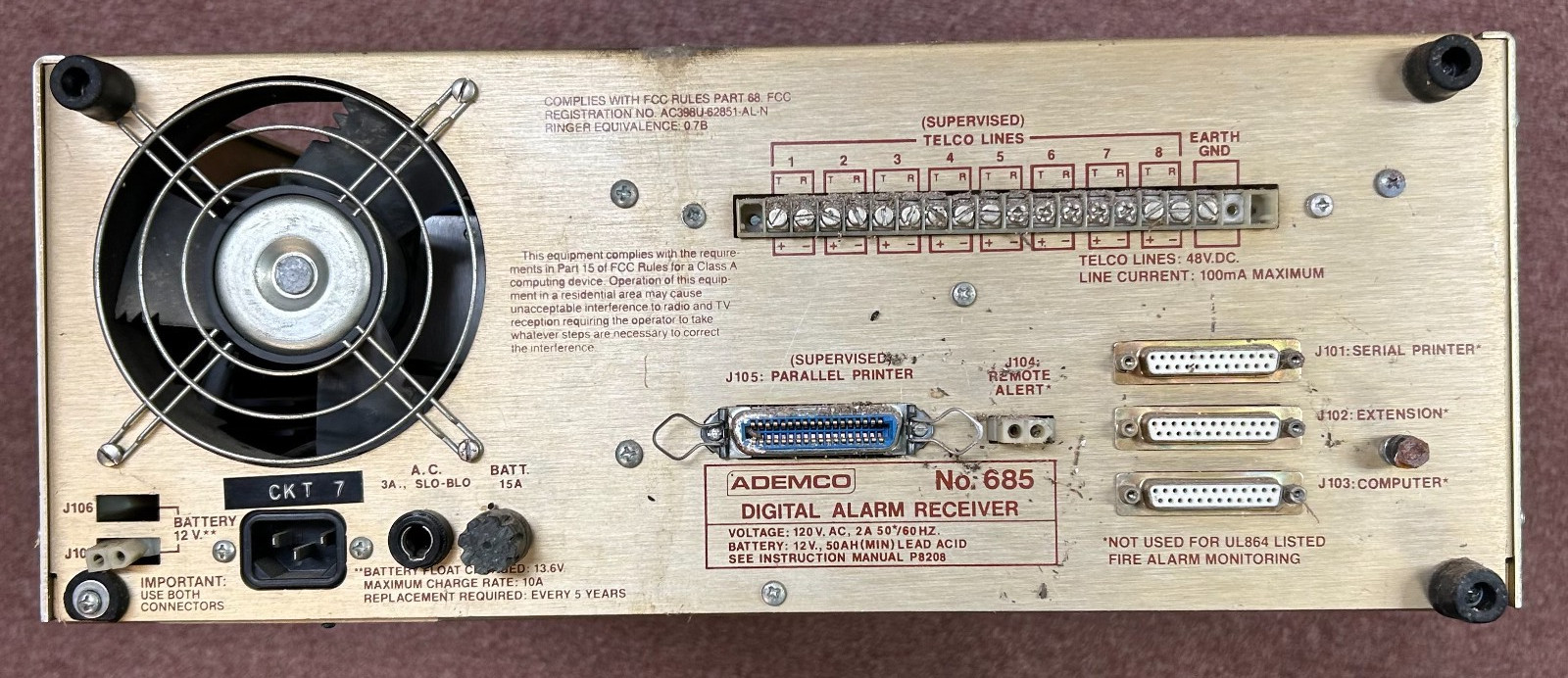 Ademco 685 Digital Alarm Receiver