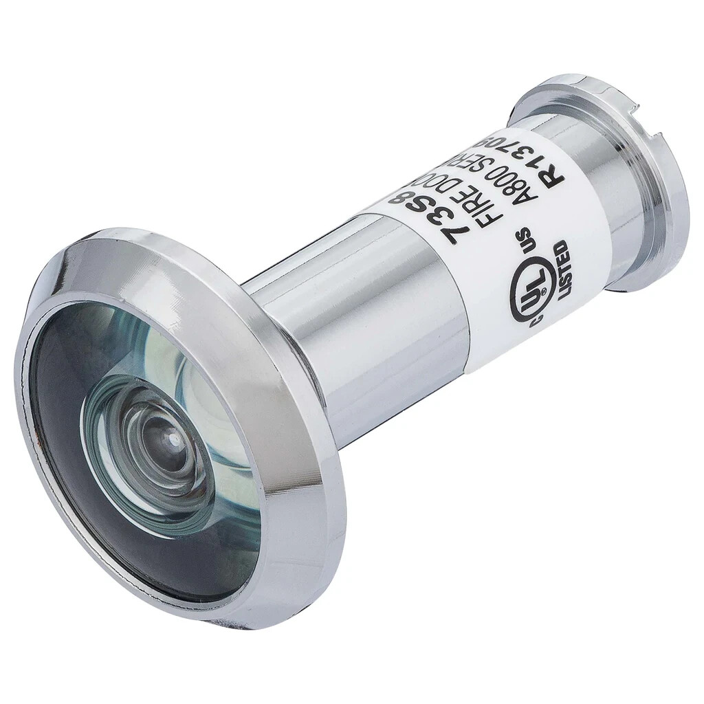 2 Pack-Chrome Door Peephole Viewer, W/ 1/2 In. Bore 180 Degree UL Fire Rated