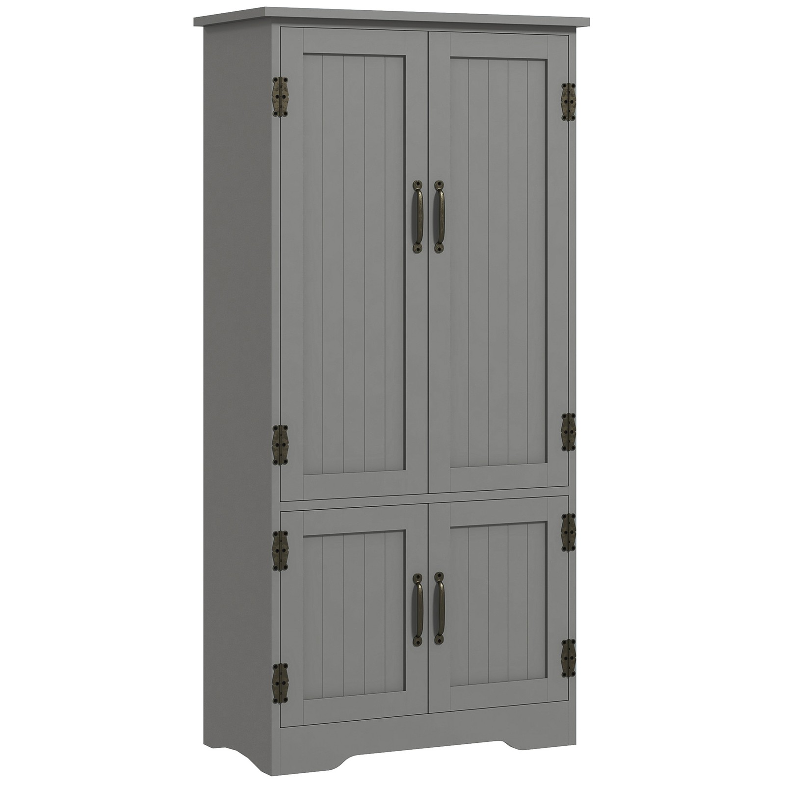HOMCOM 48.5"  Kitchen Pantry Cabinet, Compact Farmhouse Storage Cabinet Organi