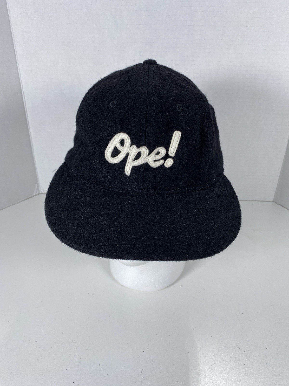 Ebbets Field Flannels Sandlot Ope! Hat Cap Black White Wool Baseball Strapback