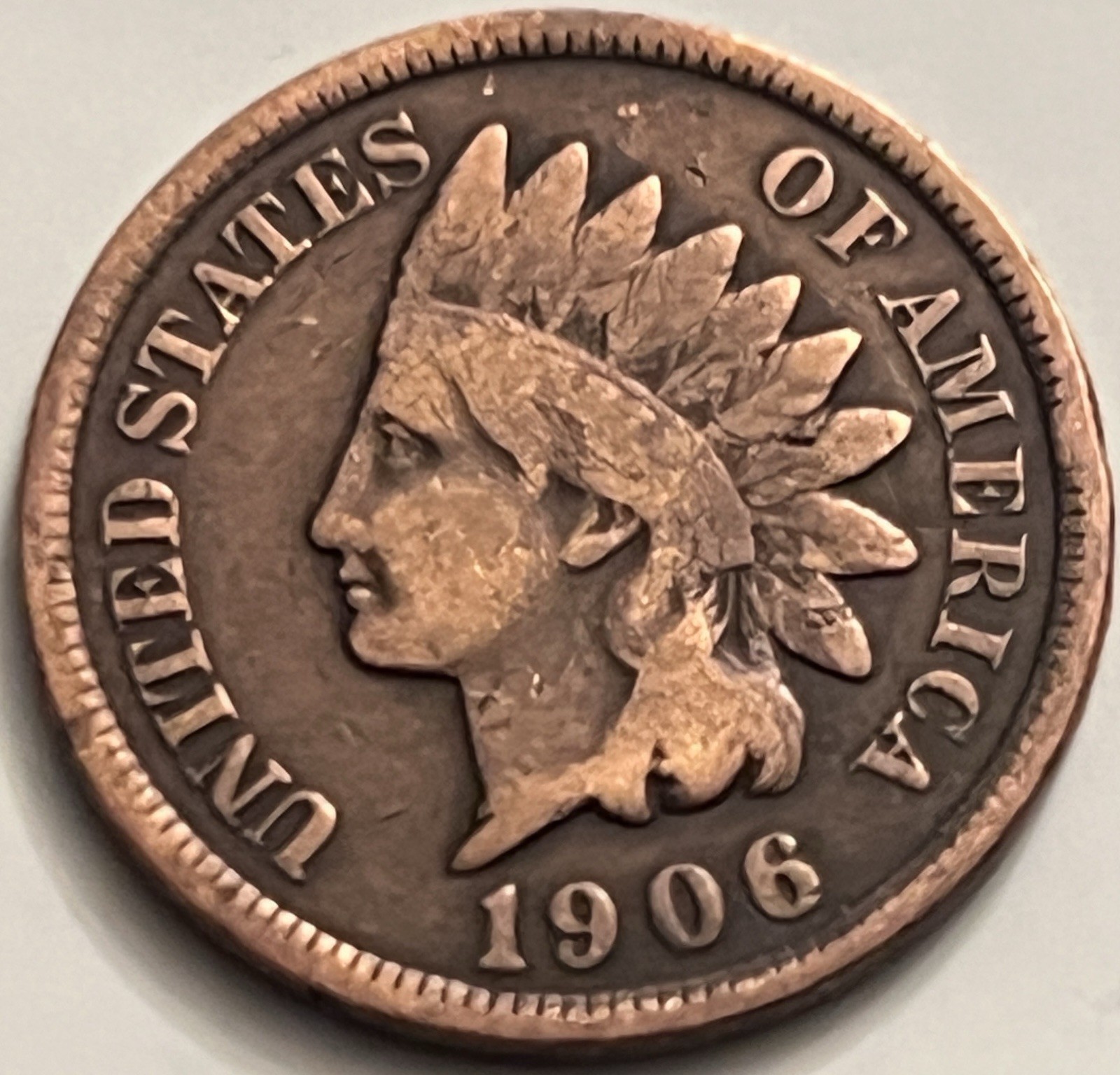 1906 Indian Head Cent F Philadelphia BN217