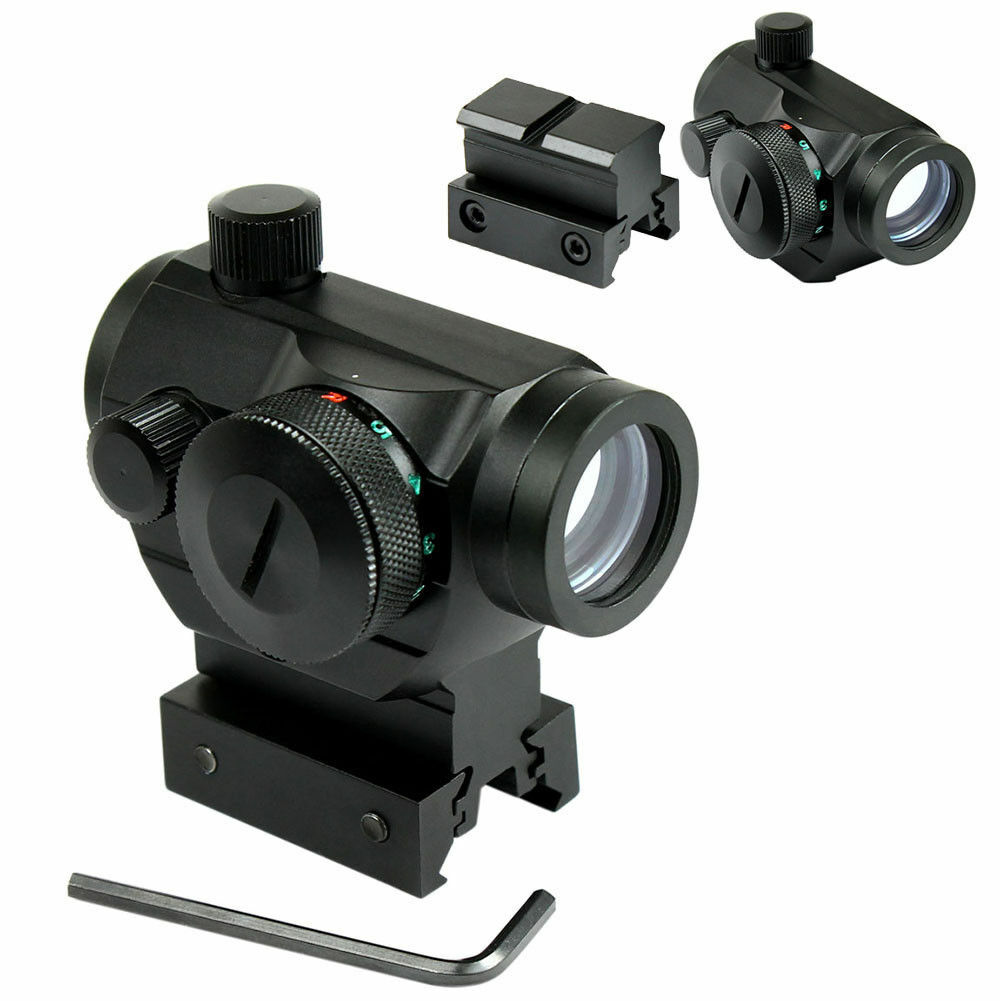 Reflex Red Green Dot Sight Scope w/ Dual High & Low Profile Rail Mounts
