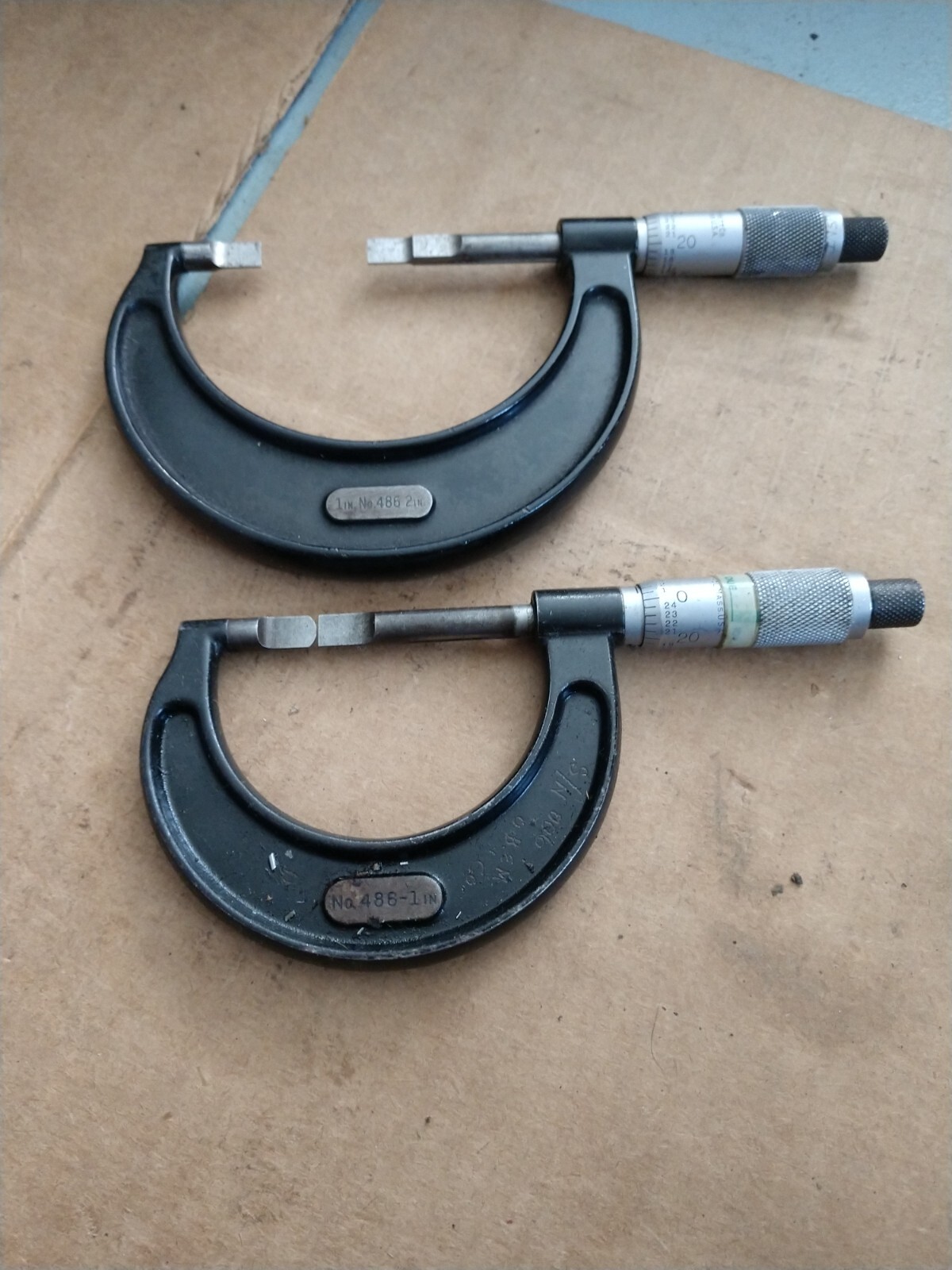 Lot of 3 Starrett Micrometer Model 486 Outside Blade