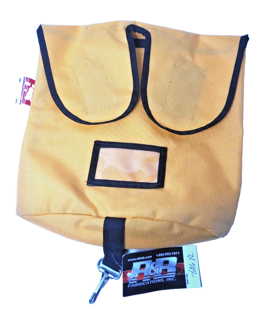 R&B Fabrications Air Mask Bag, Cordura Nylon, 4 in L, 10" Yellow 426-YL