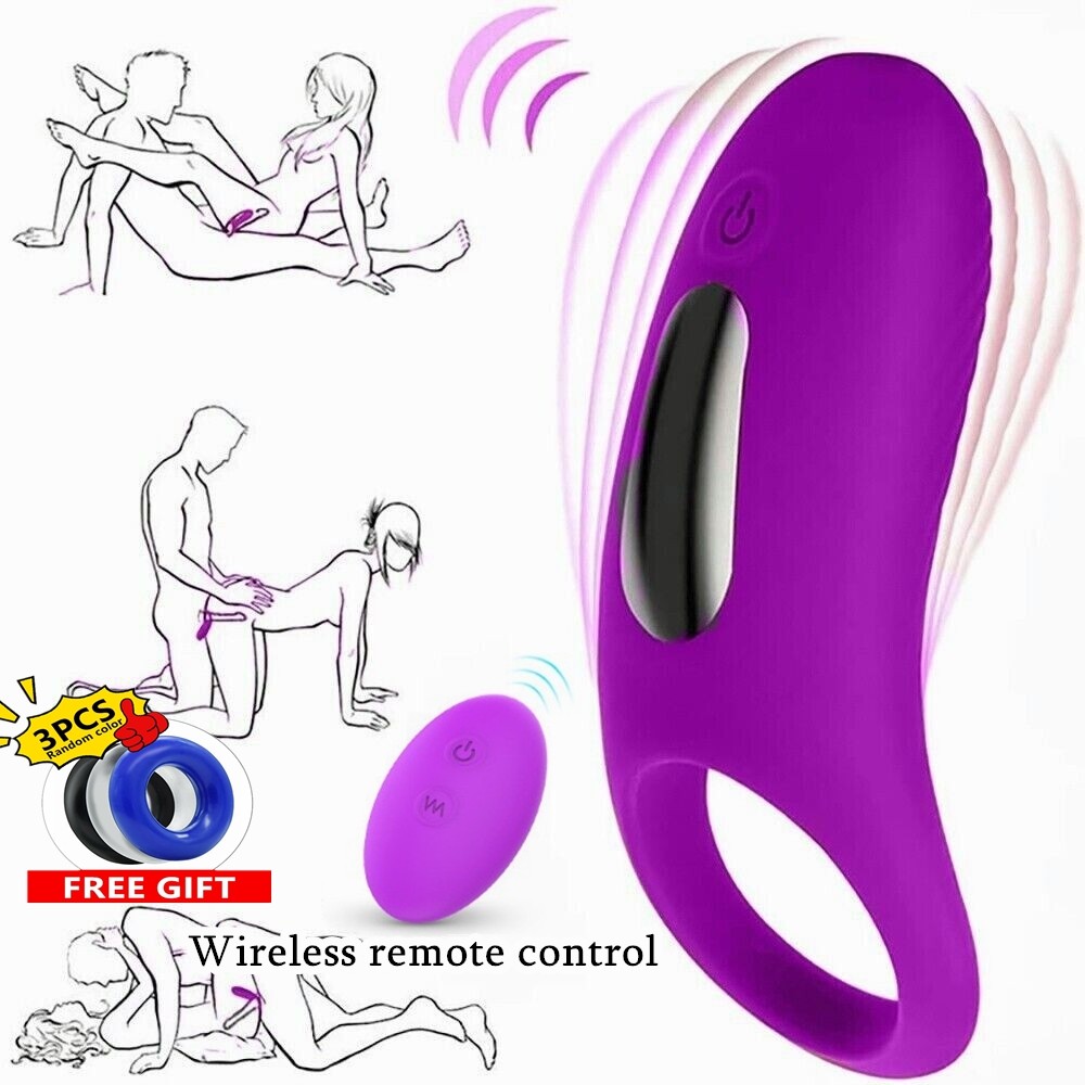 Penis Cock Ring Vibrator G-spot Dildo Massager Sex Toys For Women Men Couples