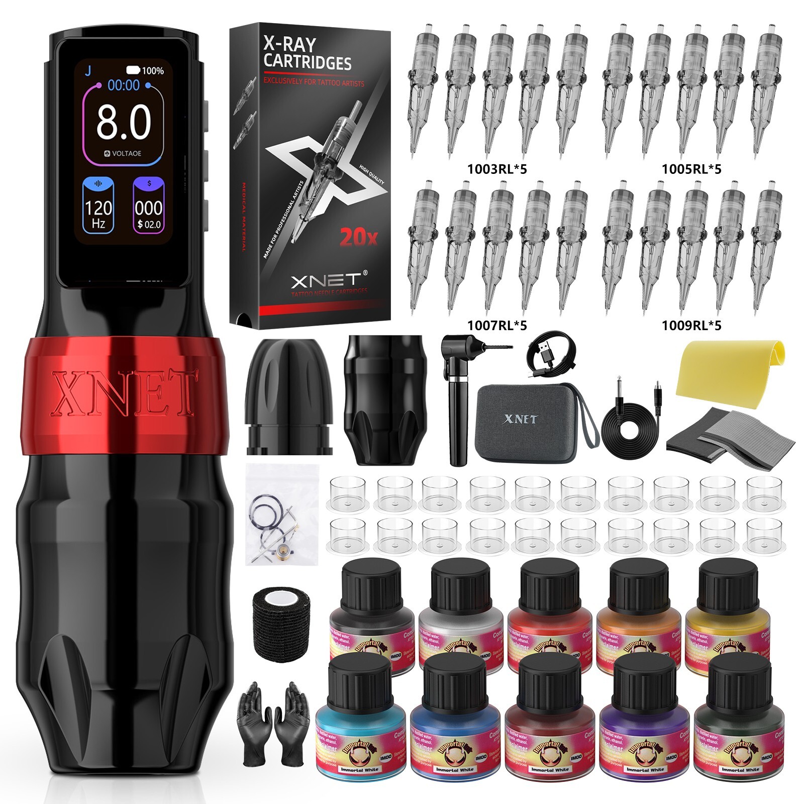 Xnet Titan Max Wireless Tattoo Machine kit Completed Coreless Motor Touchscreen