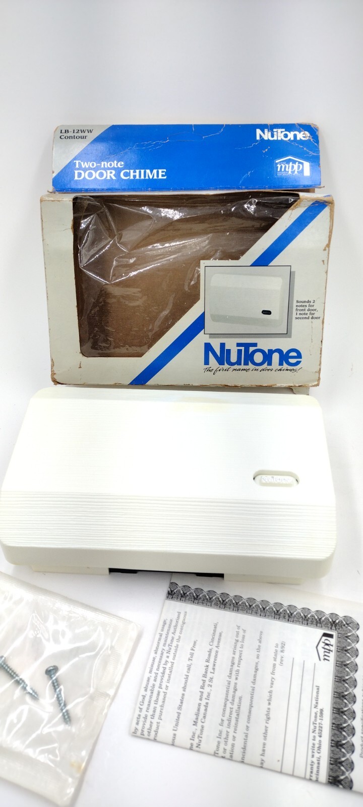 NuTone LB-12 WW Two-Note Door Chime "Contour"