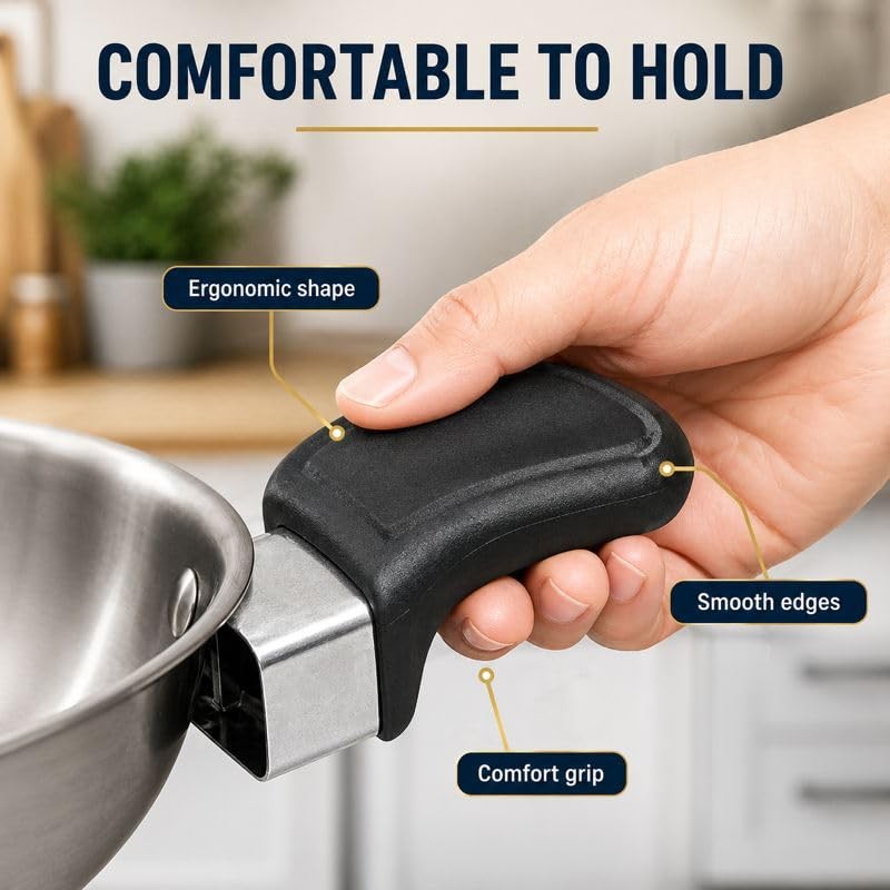 Replacement Handles for Single-Hole Pots and Pans - 2 Pack Black