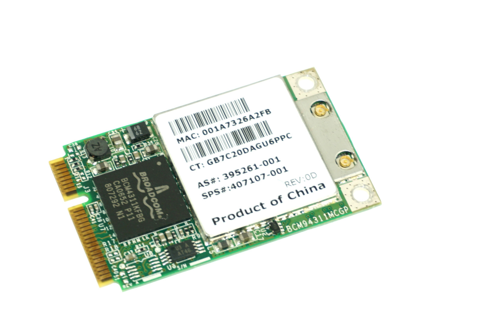 407107-001 BCM94311MCG OEM HP WIRELESS CARD COMPAQ C500 C552US (GRADE A) (CA77)