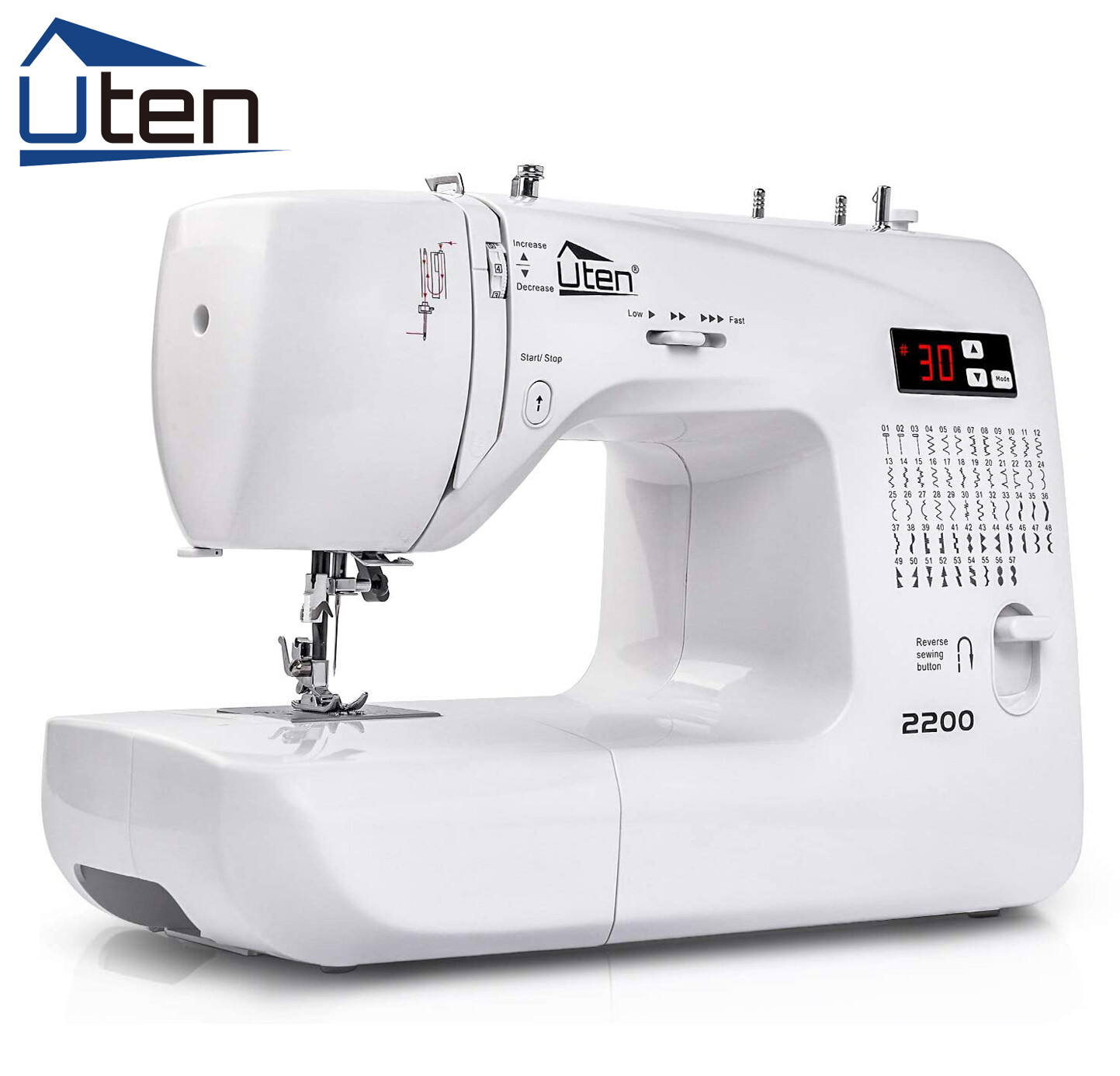 Uten Electric Sewing Machine 60/200 Stitches Embroidery Quilting w/Speed Control